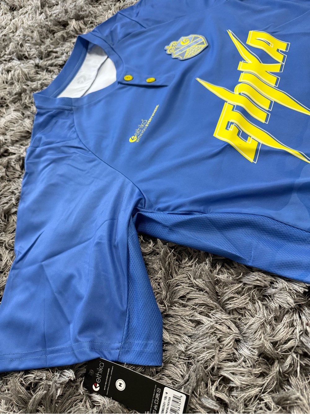ethika Blue Camo Short-Sleeve Jersey with Yellow Logo - Picture 2 of 2